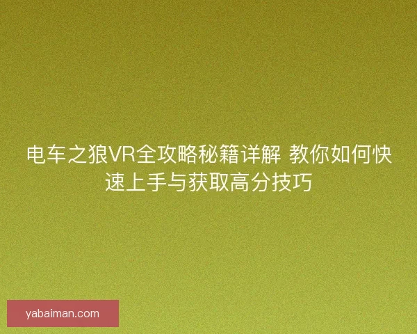 电车之狼VR全攻略秘籍详解 教你如何快速上手与获取高分技巧